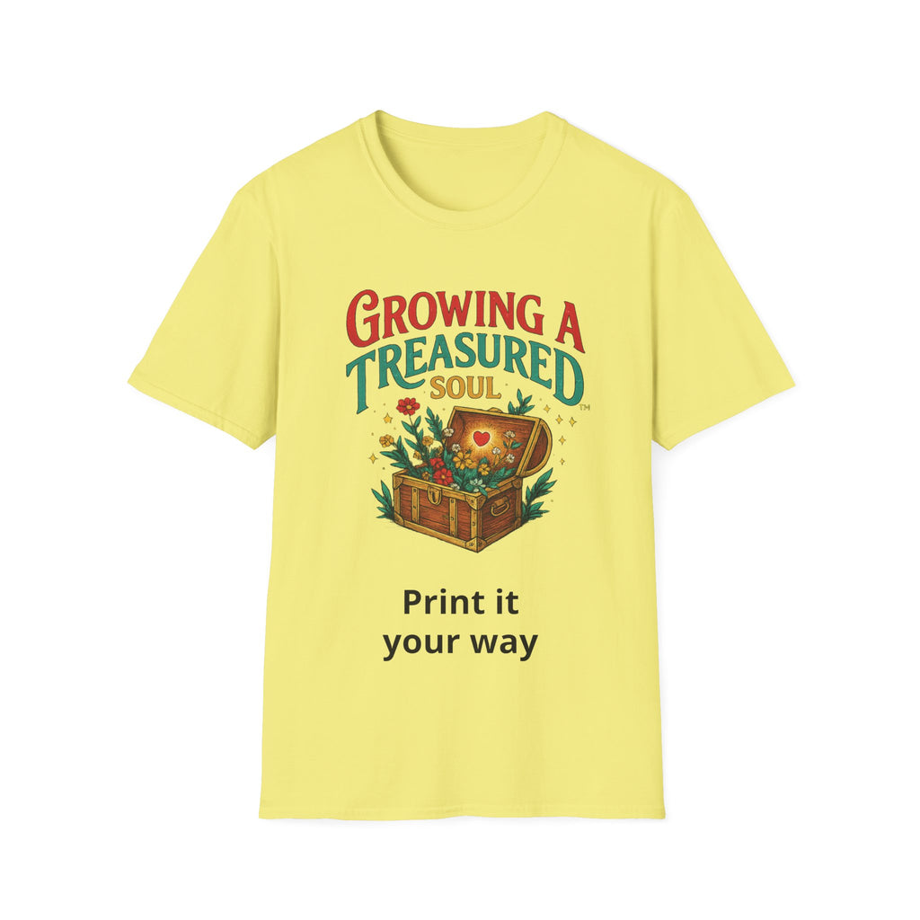 Growing a Treasured Soul T-Shirt — Inspirational Floral Treasure Chest Tee