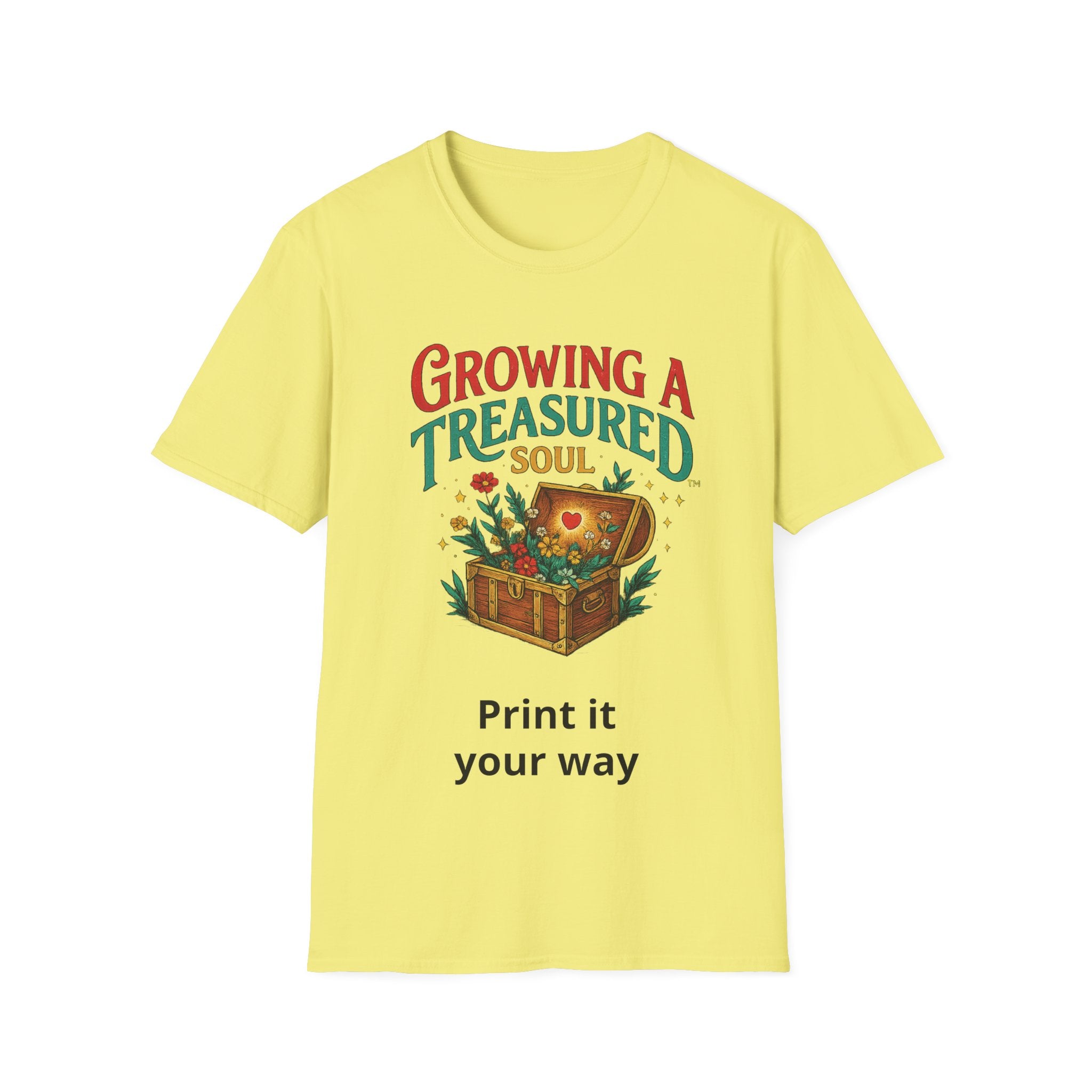 Growing a Treasured Soul T-Shirt — Inspirational Floral Treasure Chest Tee