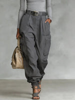 Women's High Waist Wide Leg Cargo Workwear Pants thumbnail 3