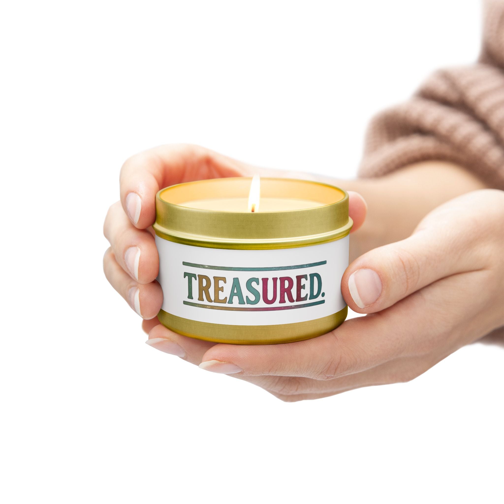 Treasured Tin Candle – Scented Travel Candle with Colorful Retro Label