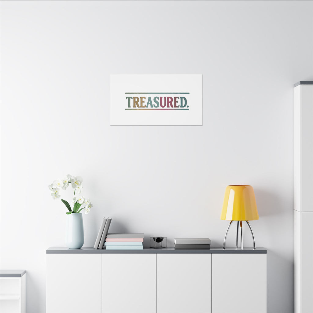 Treasured Stretched Canvas Wall Art — Colorful Inspirational Typography