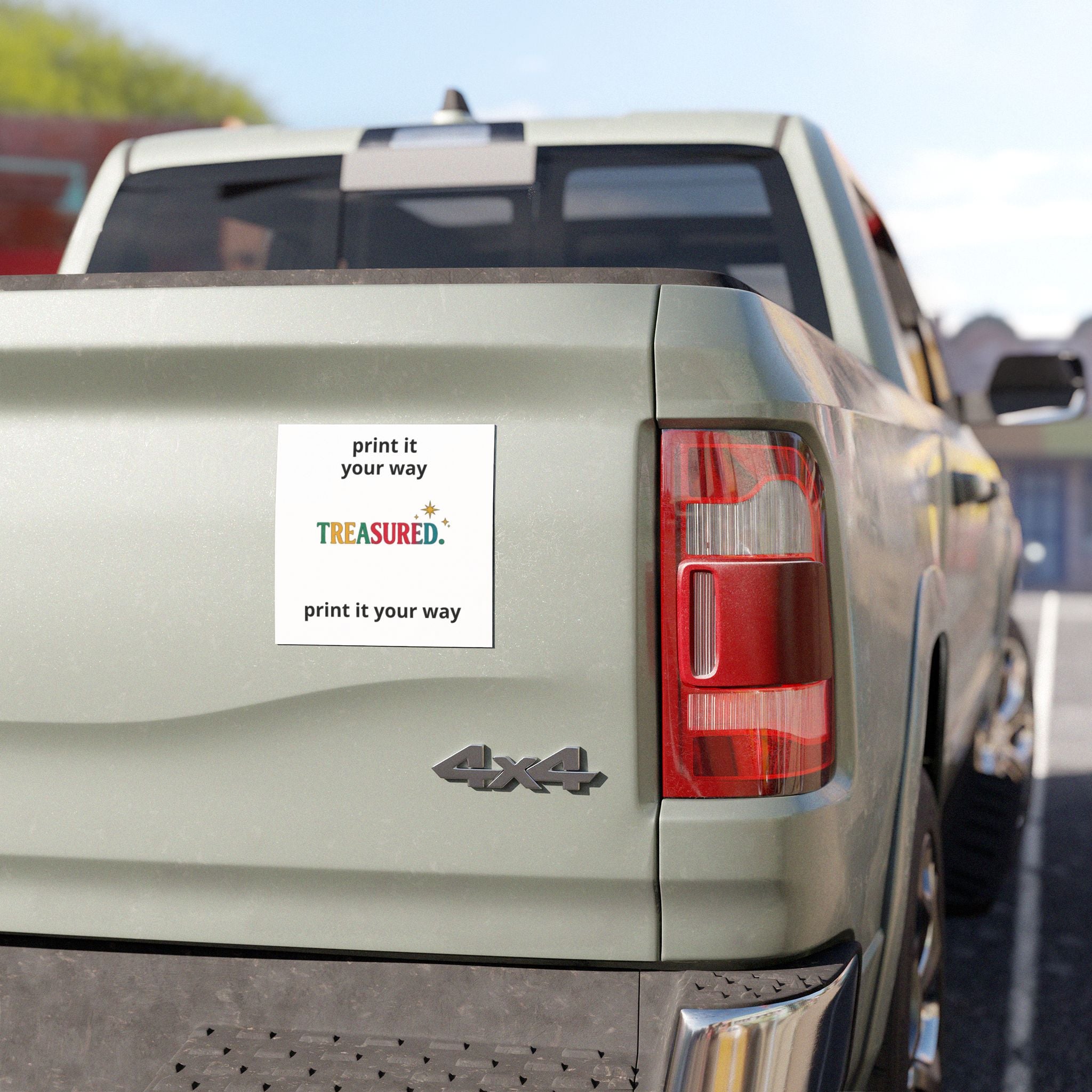 Treasured Logo Car Magnet — Colorful 'TREASURED' Branding Magnet