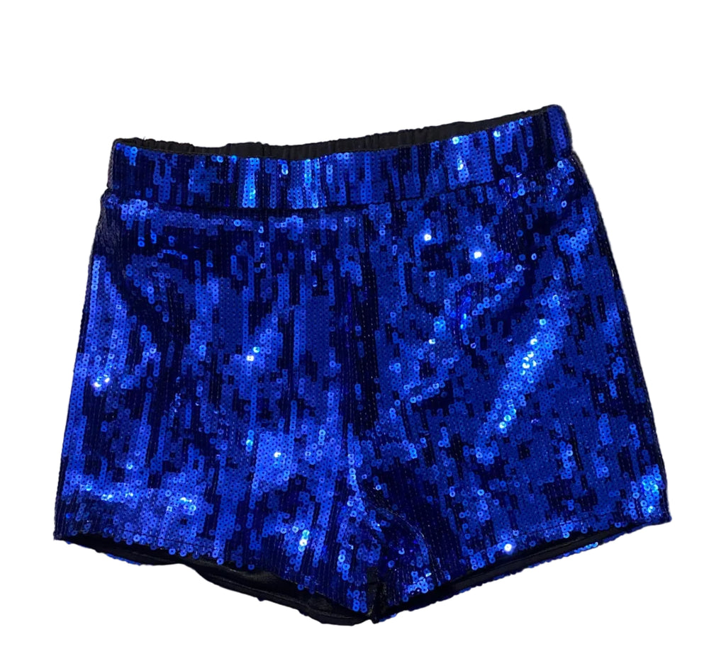 Royal Blue Sequin Mini Shorts