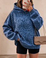 Women's Leopard-print Hooded Fleece-lined Sweatshirt thumbnail 10