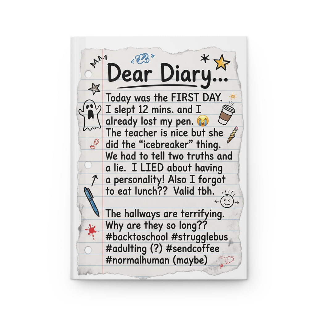 Dear Diary Funny Student Hardcover Journal — Lined Notebook for Back-to-School, Teen Humor & School Memories