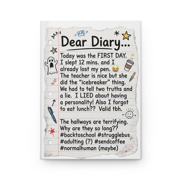 Dear Diary Funny Hardcover Journal — Lined Notebook for Teens and Young Adults