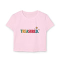 Treasured Crop Tee — Retro Color Block Women's Baby Tee