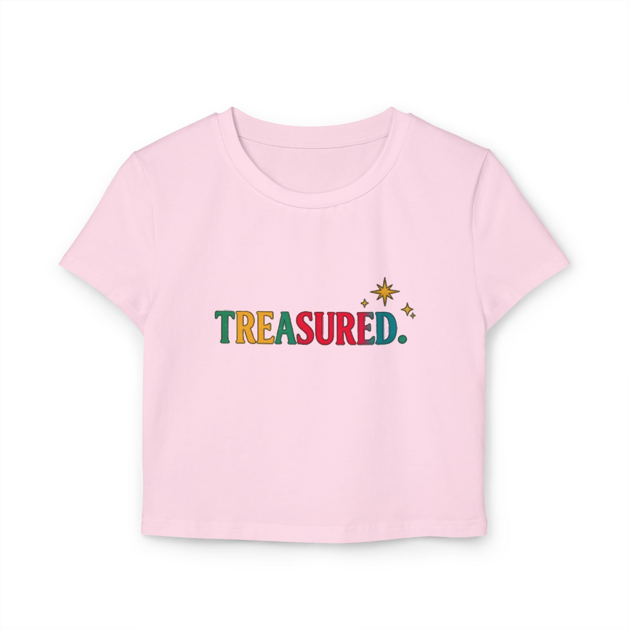 Treasured Crop Tee — Retro Color Block Women's Baby Tee