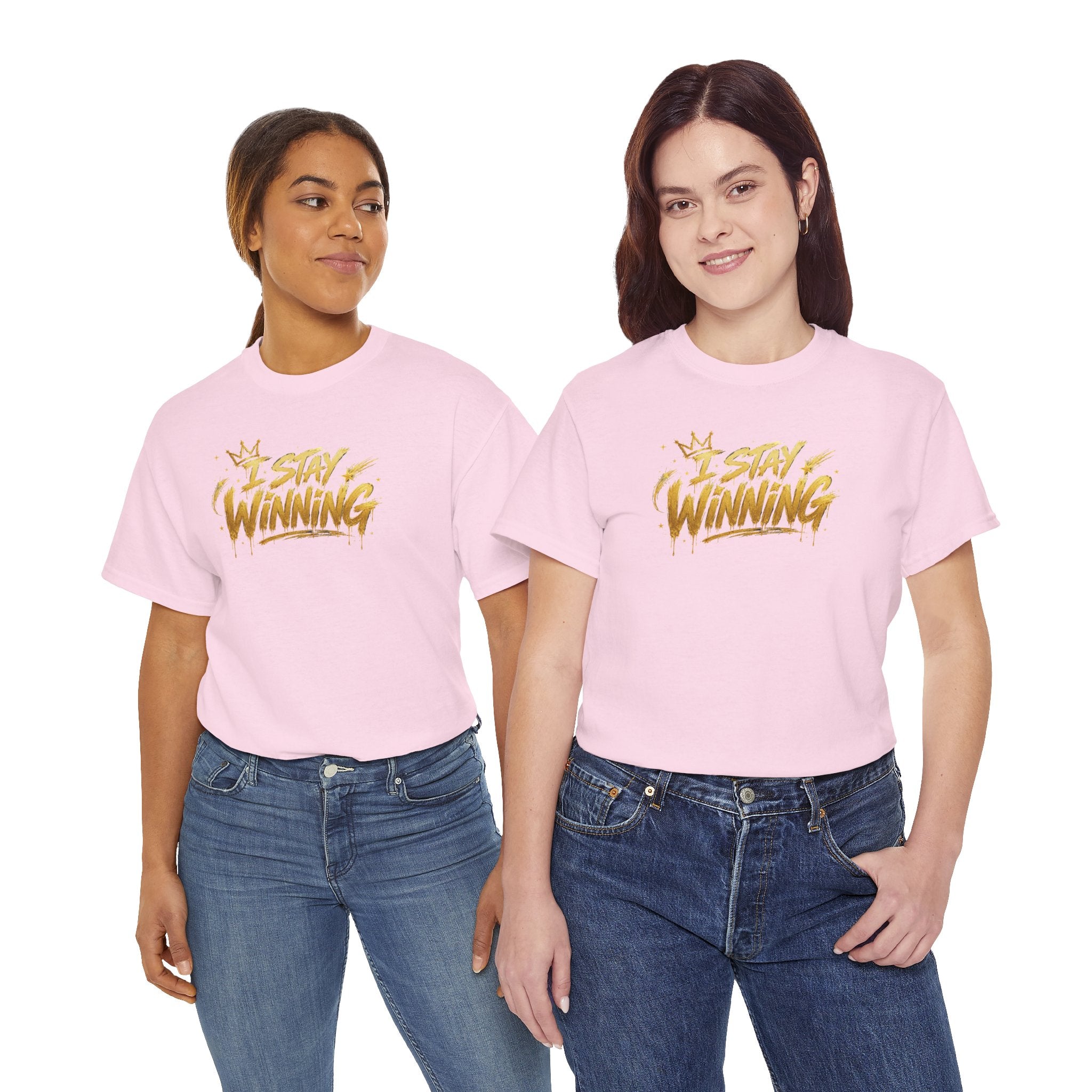 I Stay Winning T‑Shirt — Motivational Gold Script Tee
