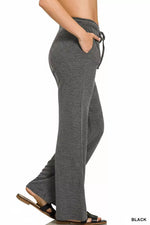 Zenana Ribbed Drawstring Lounge Pants thumbnail 2