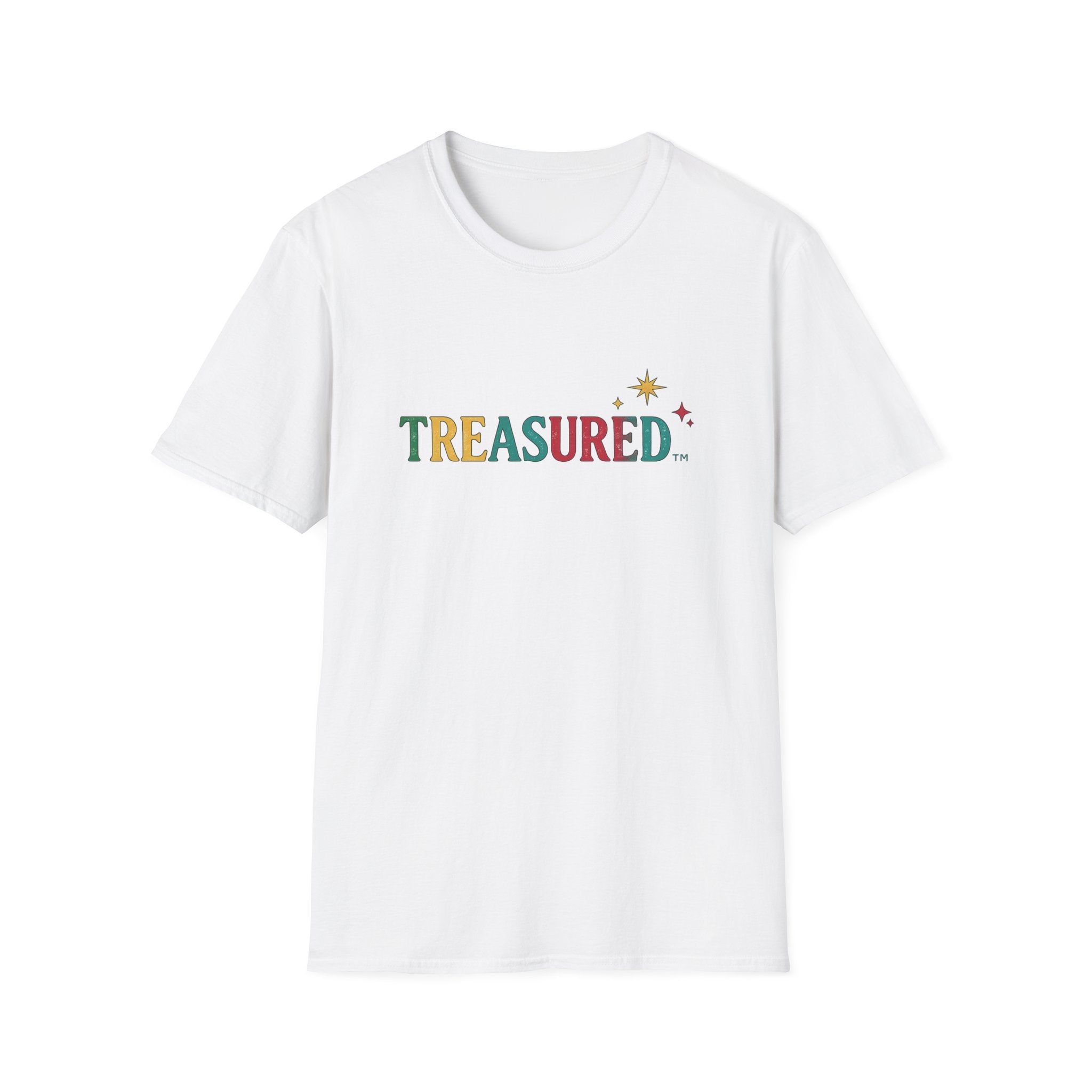 Treasured Graphic T-Shirt — Colorful Retro Lettering with Star Accent