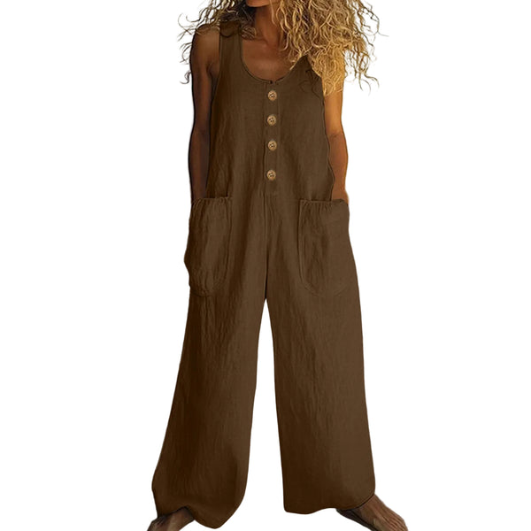 Sleeveless Casual One-piece Wide Leg Jumpsuit