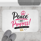 Peace and Progress Bath Mat — Inspirational Bathroom Rug