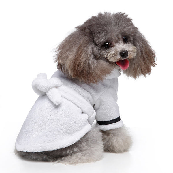 Plush Belted Pet Bathrobe