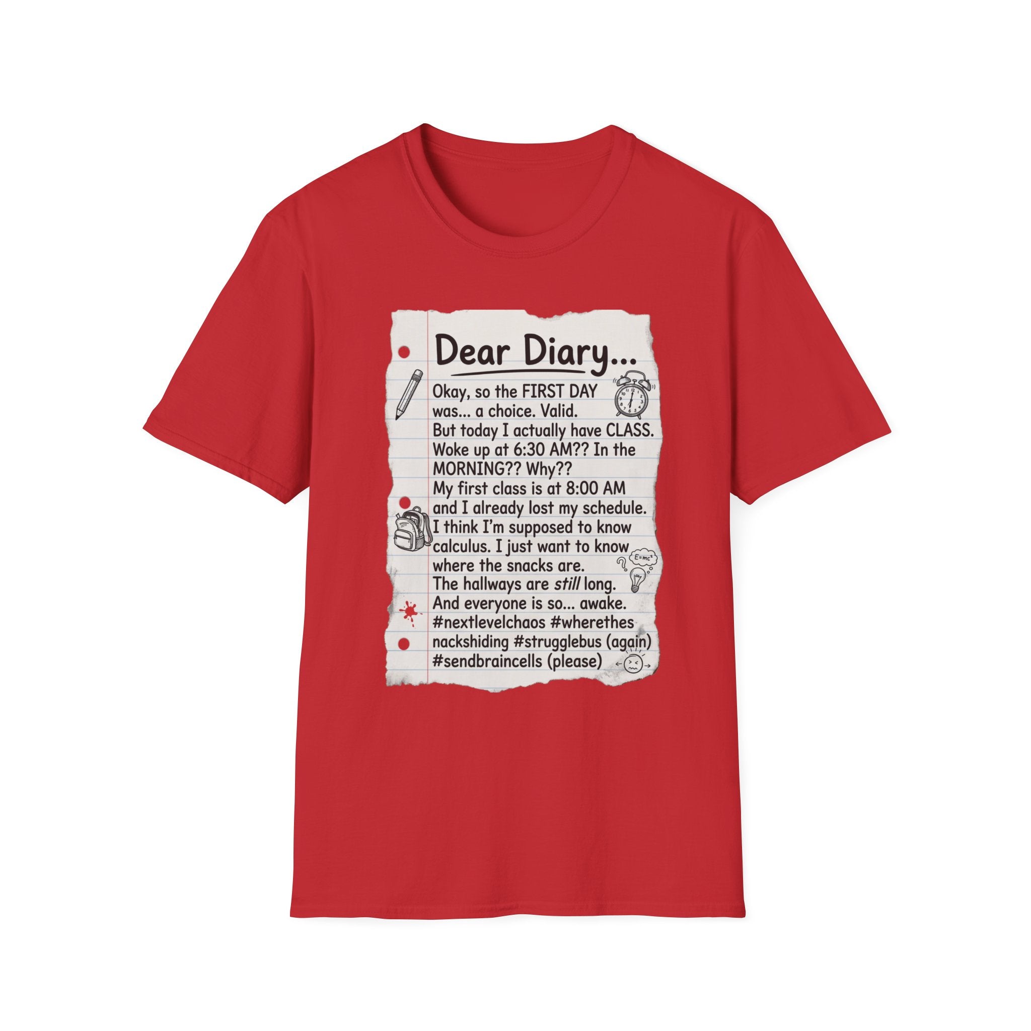 Dear Diary Funny Journal Quote T-Shirt — Back-to-School Student Humor Tee
