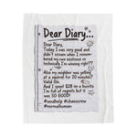 Plush Blanket — “Dear Diary” Funny Journal Note Throw thumbnail 4