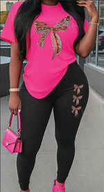 Face & Letter Print 2-Piece Set | Short Sleeve Top + Long Pants thumbnail 3