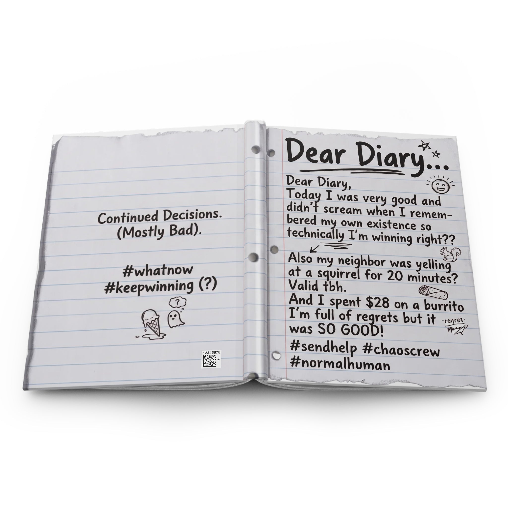 Dear Diary Funny Journal — Humorous Hardcover Notebook for Teens & Young Adults