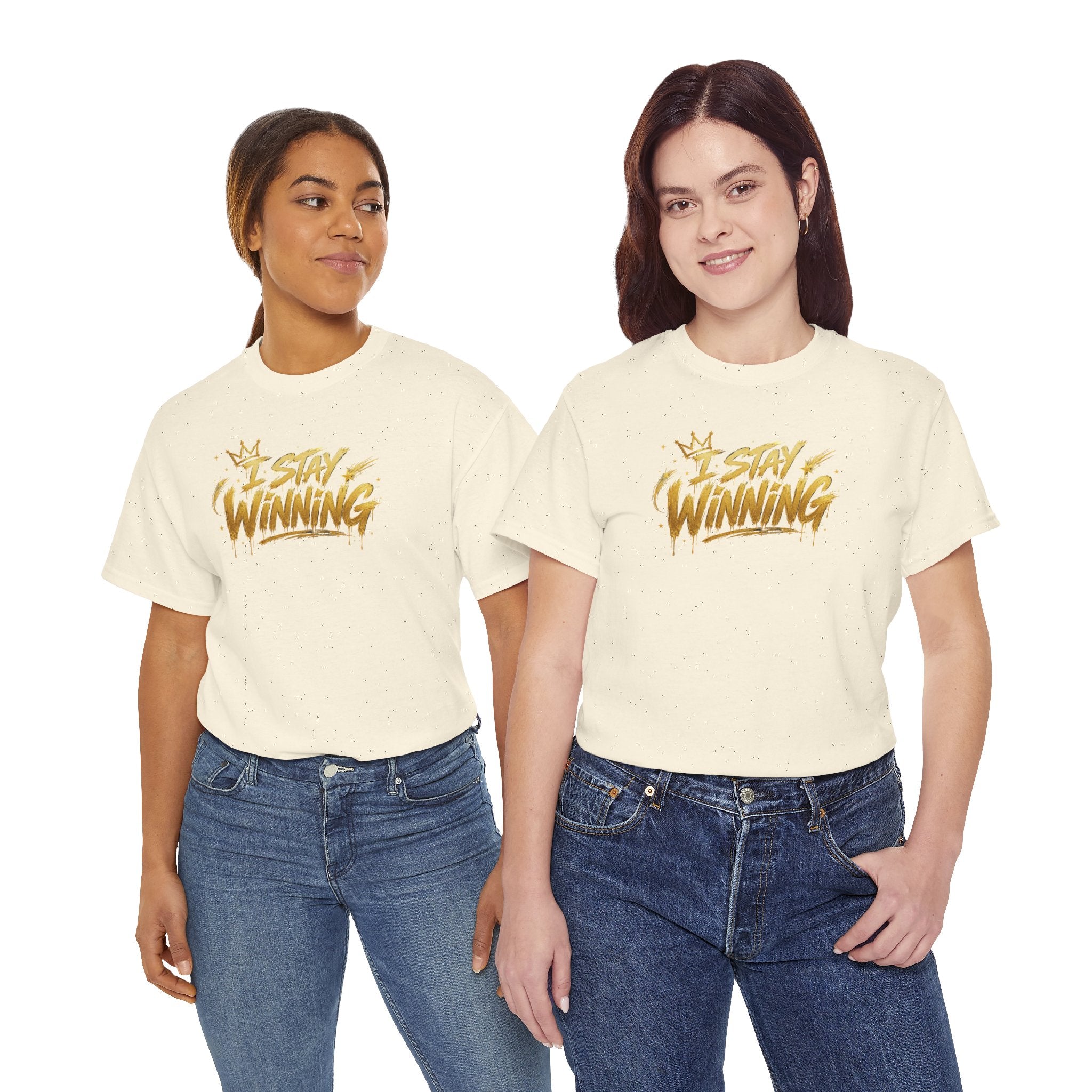 I Stay Winning T‑Shirt — Motivational Gold Script Tee