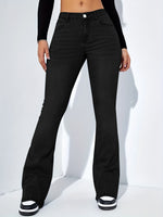 Women's Slim-fit Jeans Pants With Flared Design Fashion Casual High Waist Stretch Trousers thumbnail 6
