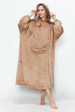 Double Take Full Size Pocketed Hooded Midi Lounge Dress thumbnail 10