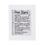 Plush Blanket — “Dear Diary” Funny Journal Note Throw thumbnail 6