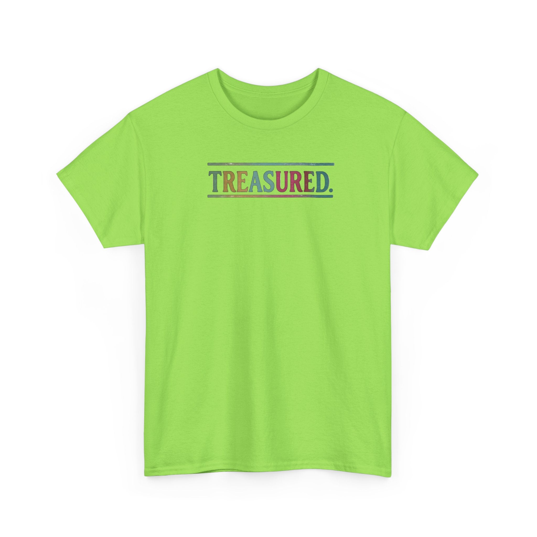 Treasured Rainbow Tee – Inspirational 'TREASURED' Graphic T-Shirt