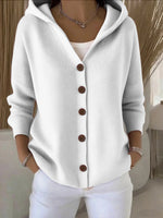 Button-Front Hooded Knit Cardigan | Relaxed Fit Sweater thumbnail 13
