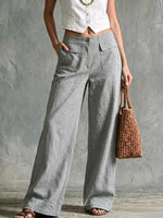 Solid Color Loose Fit Casual Pants - Elastic Waist Trousers thumbnail 11