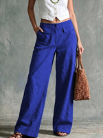 Solid Color Loose Fit Casual Pants - Elastic Waist Trousers thumbnail 13
