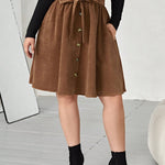Polyester Umbrella Skirt Retro Slimming High Waist Casual thumbnail 4