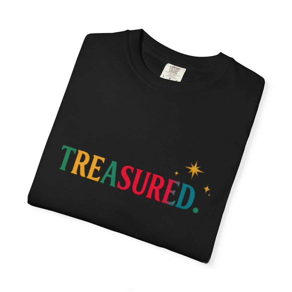 Treasured T-Shirt — Colorful Retro Text Graphic Tee
