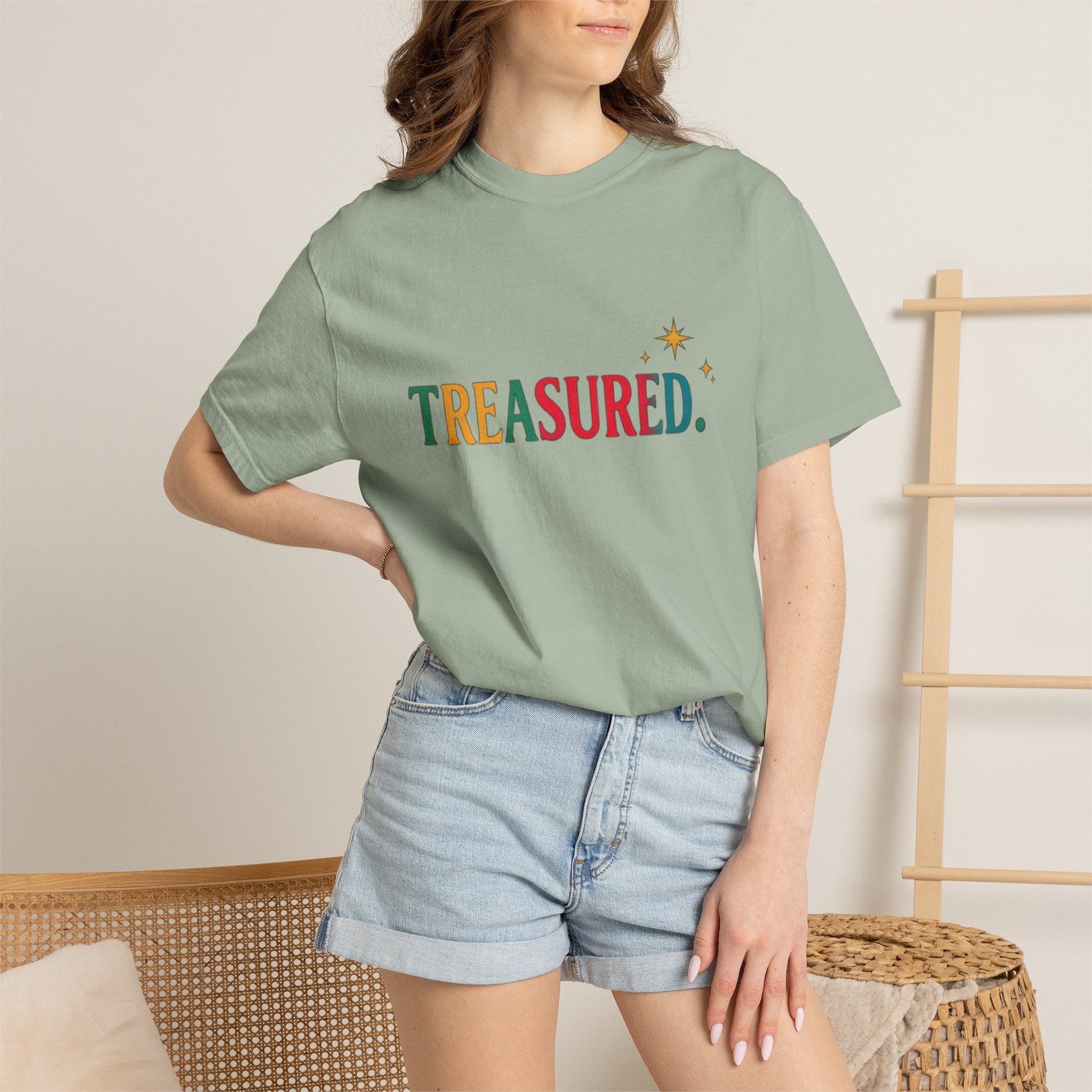 Treasured T-Shirt — Colorful Retro Text Graphic Tee