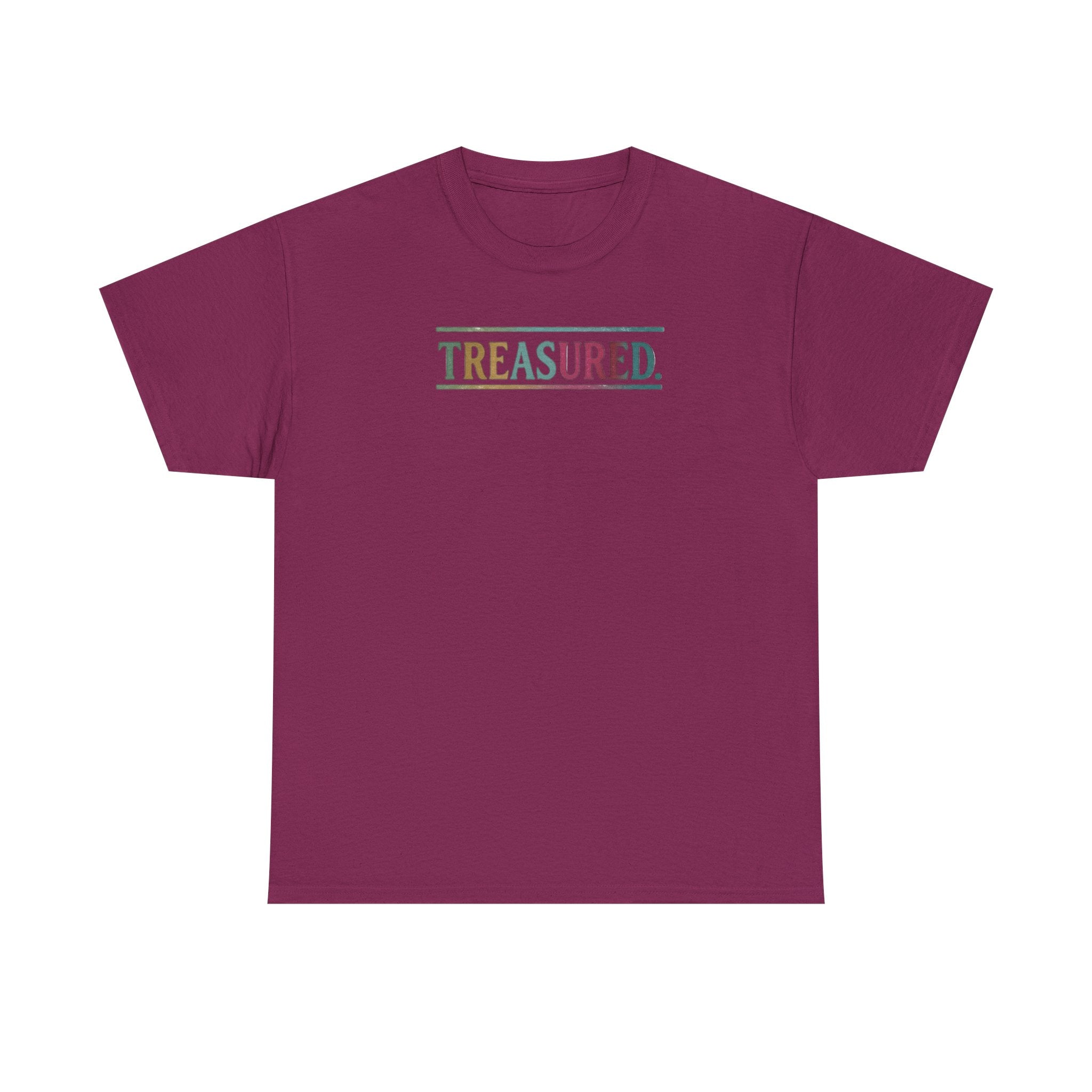 Treasured Rainbow Tee – Inspirational 'TREASURED' Graphic T-Shirt