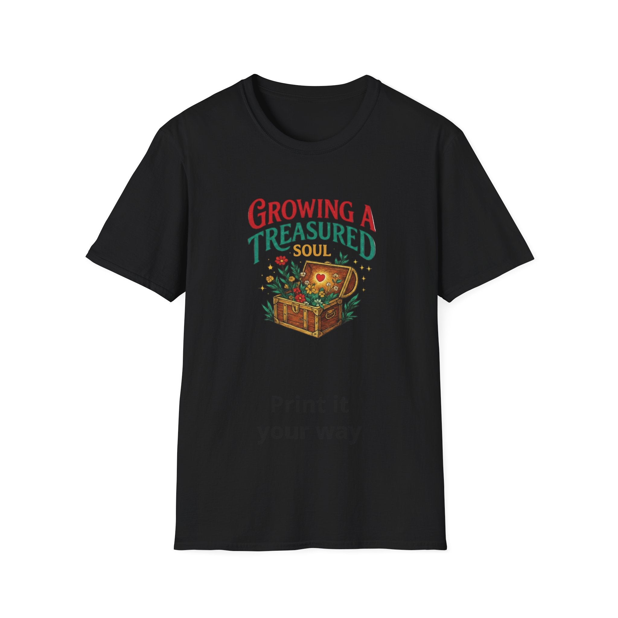 Growing a Treasured Soul T-Shirt — Inspirational Floral Treasure Chest Tee