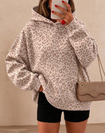 Women's Leopard-print Hooded Fleece-lined Sweatshirt thumbnail 4