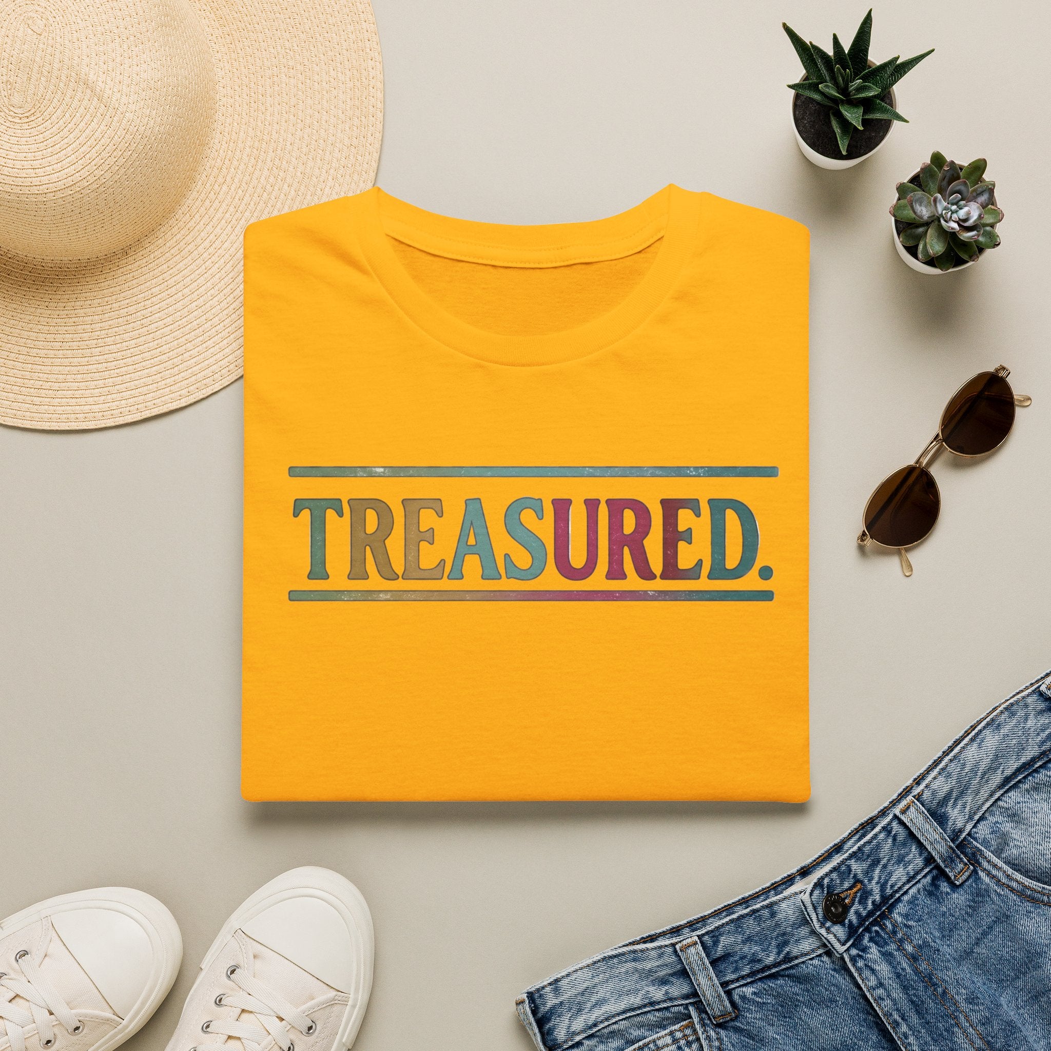 T-Shirt — 'Treasured' Colorful Retro Graphic Tee