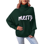 Christmas Turtleneck Women's Clothing Autumn And Winter Loose Bat Sleeve Outerwear Knitted Top Women thumbnail 6