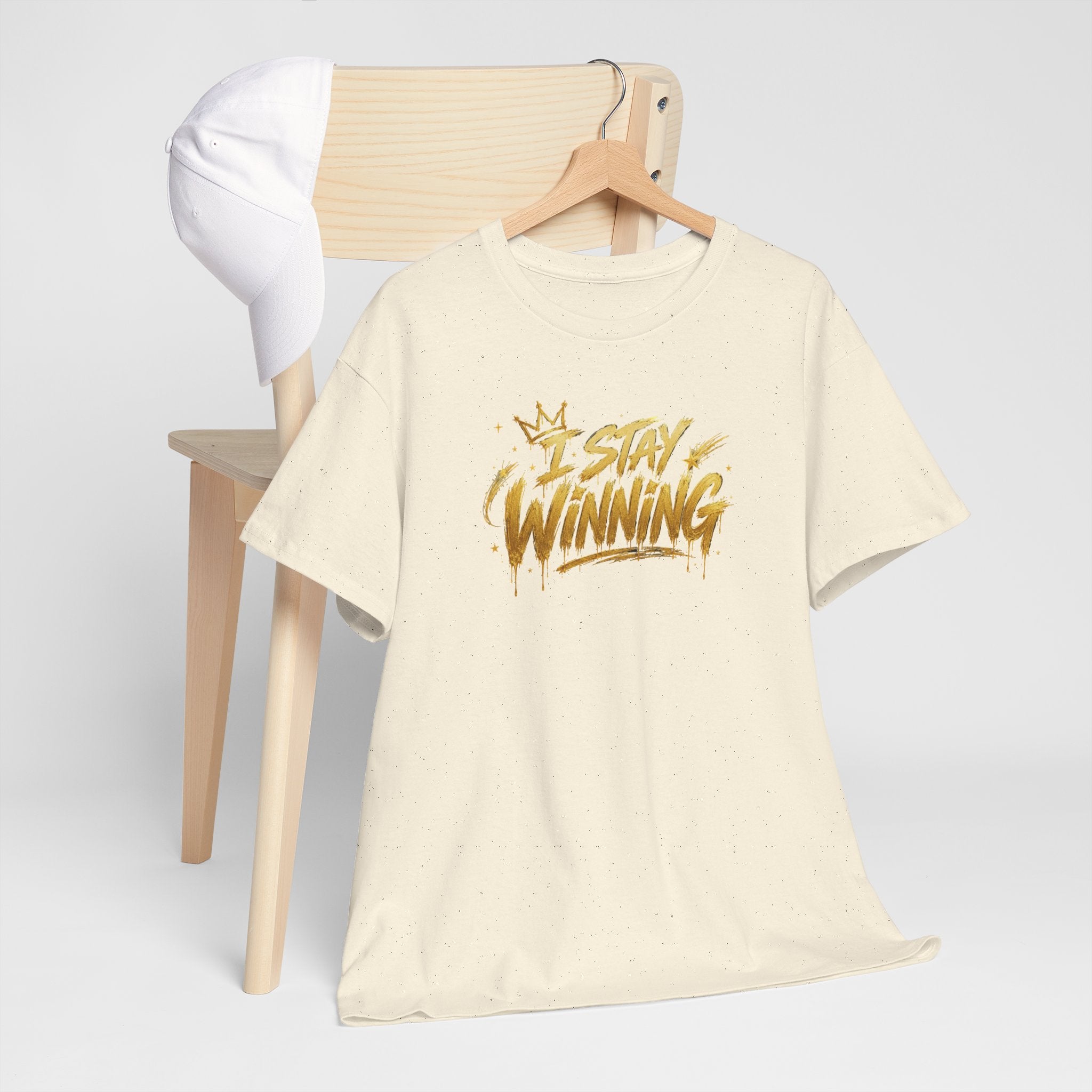 I Stay Winning T‑Shirt — Motivational Gold Script Tee