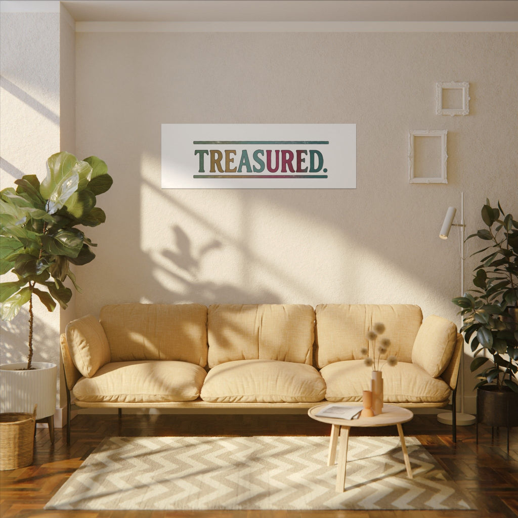 Treasured Stretched Canvas Wall Art — Colorful Inspirational Typography