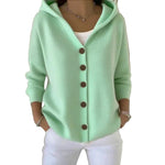Button-Front Hooded Knit Cardigan | Relaxed Fit Sweater thumbnail 16