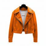 Women's Cropped PU Leather Jacket thumbnail 5