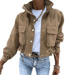 Women's Long-Sleeve Mandarin Collar Biker Jacket thumbnail 3