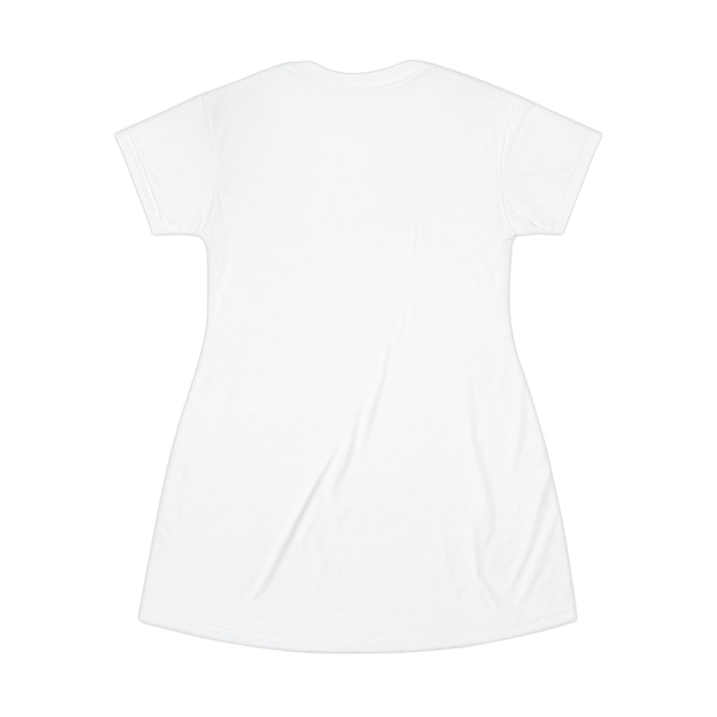 Peace and Progress T‑Shirt Dress — Women's Graphic Tee Dress with Inspirational Peace Design