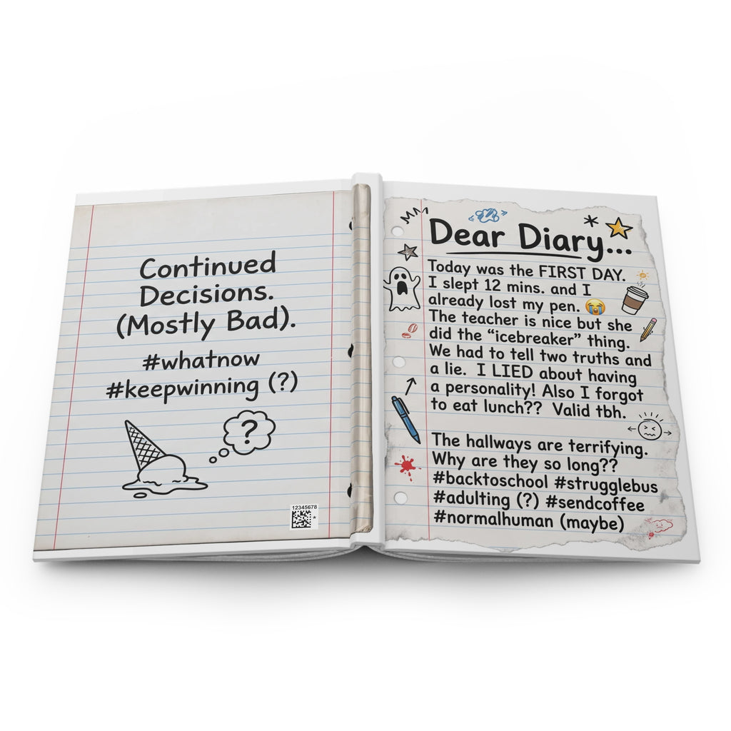 Dear Diary Funny Student Hardcover Journal — Lined Notebook for Back-to-School, Teen Humor & School Memories