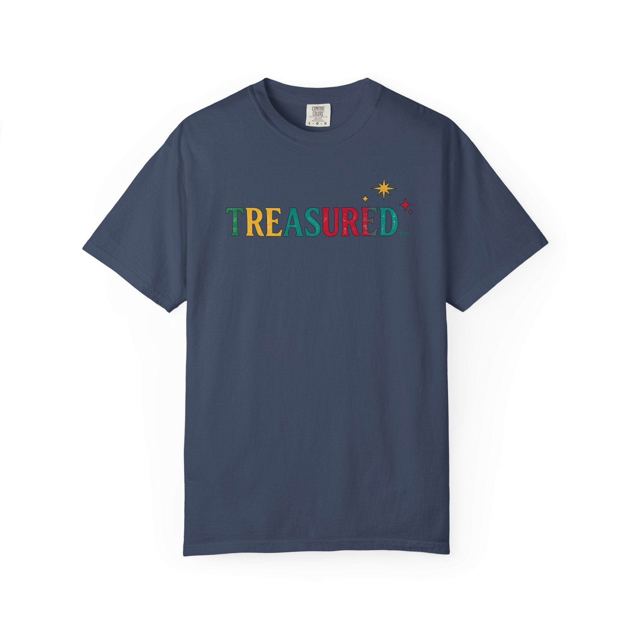 Treasured T-Shirt — Colorful Retro Text Graphic Tee