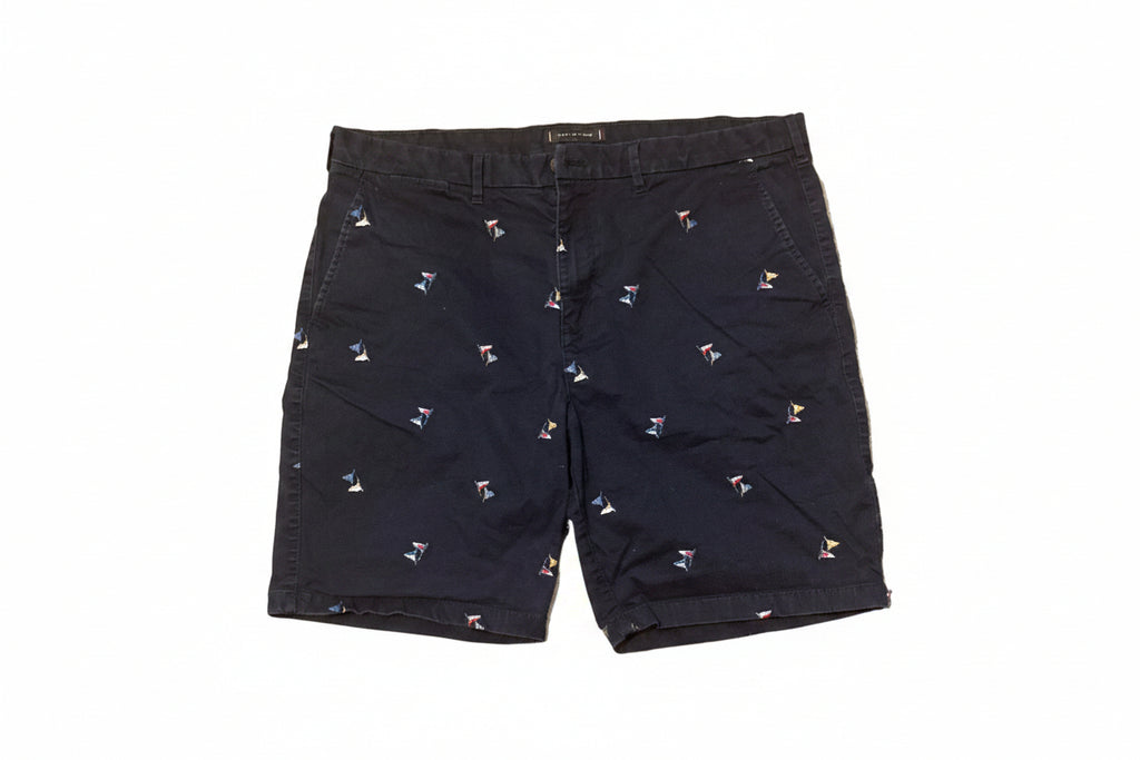 Tommy Hilfiger Navy Sailboat Print Chino Shorts
