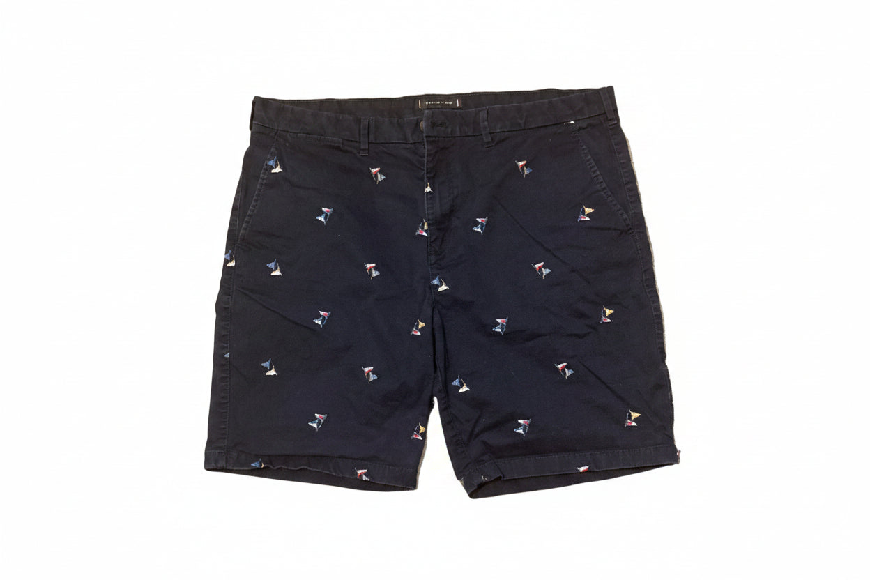 Tommy Hilfiger Navy Sailboat Print Chino Shorts