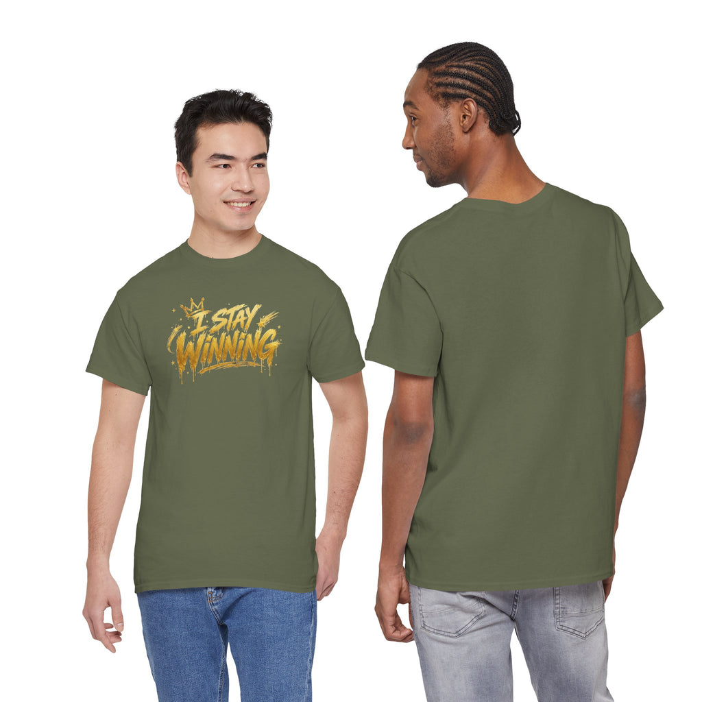 I Stay Winning T‑Shirt — Motivational Gold Script Tee