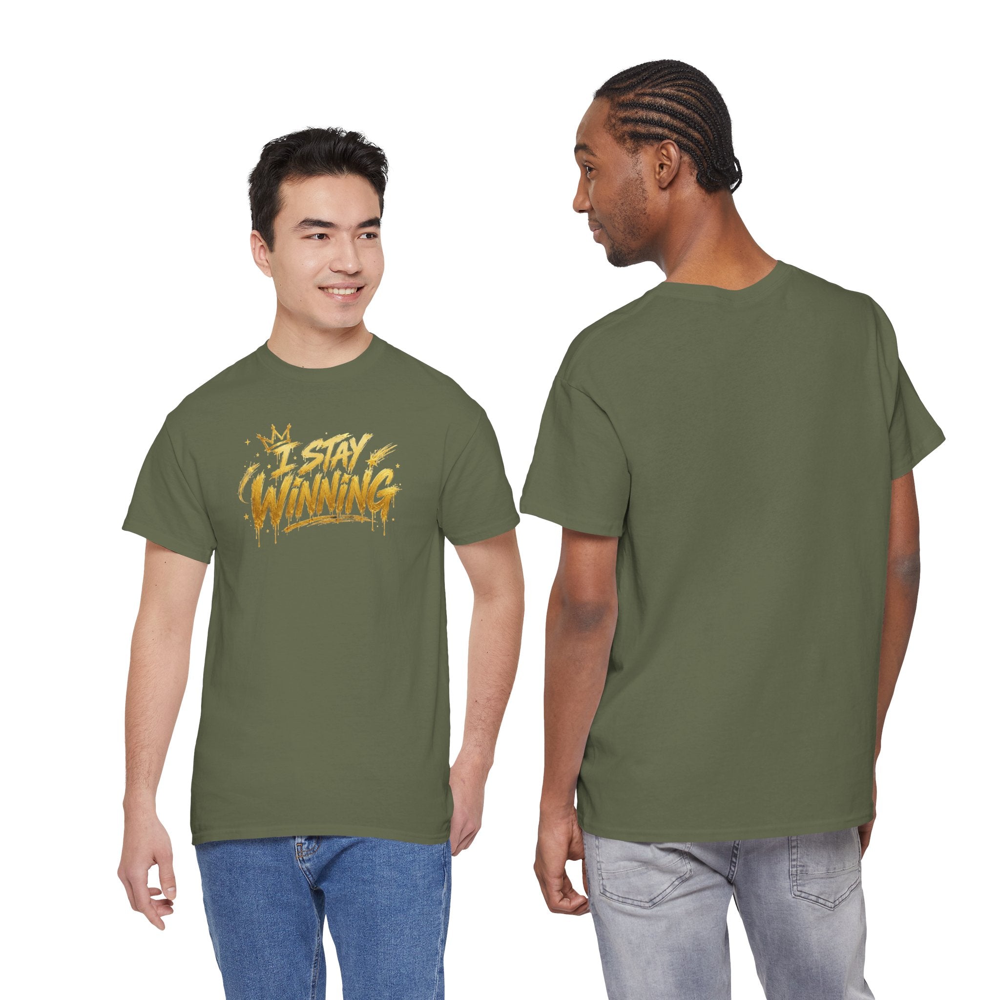 I Stay Winning T‑Shirt — Motivational Gold Script Tee